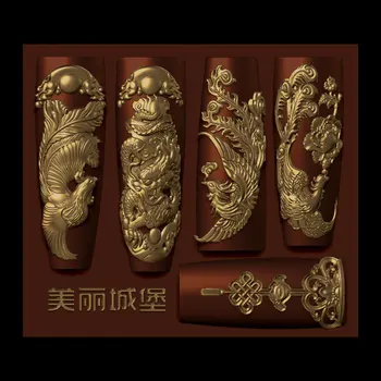 1 buc Dragon Chinezesc Phoenix 3D Unghii Acrilice Mucegai Decoratiuni Unghii Unghii DIY Silicon Unghiilor Stamping Plăci de Unghii Produse de Unghii