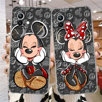 Transparent Cazul în care Telefonul Pentru Xiaomi Mi Poco M3 C40 X3 NFC F1 X5Pro M5 F3 Pro 13 12 11T Pro Capac Moale Mickey Mouse Desene animate Minnies