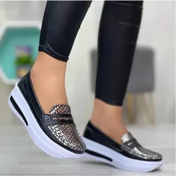 Plus Dimensiune Plat Pantofi Casual Femei 2024 Moda Rotund Deget de la picior Redus de Sus Pană Platforma Femei Adidași Confort Non Alunecare Mocasini