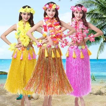 Femeile Hawaiian Beach De Vacanță De Lux Rochie De Minge De Performanță Costum De Decor Elemente De Recuzită Ghirlanda Bentita Bratara Sutien Fustă Din Iarbă