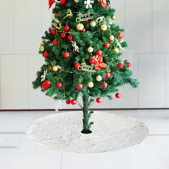 Pom de Crăciun festiv Fusta de Pluș Alb Fulg de zăpadă Pom de Crăciun Fusta Diy Decorative elemente de Recuzită pentru Xmas 2024 Festivă de Crăciun