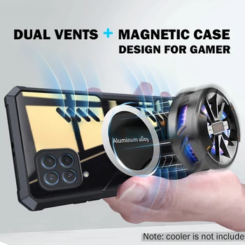 Rzants Caz pentru Samsung Galaxy M62 F62 Disipare a Căldurii Grafen Magnetic Acoperire Wireless Clar Subțire Slim Carcasa Telefon Pentru Gamer