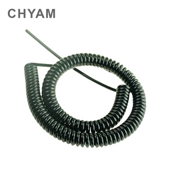 0.2mm2 Sârmă arc Spiral Cablu Multi 2/3/4/5/6/7/9 Core Pini Cablu de Alimentare Poate Extinde La Firele Negru