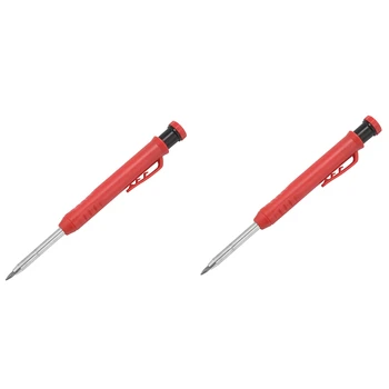 2X Groapă Adâncă Marker Premium Creion Mecanic Marker Cu Ascuțitoare Integrată-Pentru Lemn, Metal,Piatră Gaură Marker