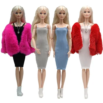 Slim Moda Alunecare Rochie Pentru Papusa Barbie Costume de Haine de Montare Curea Rochii Rochie Pentru 1/6 BJD Papusi Accesorii Copii Jucarii