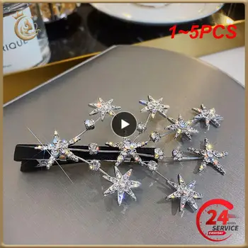 1~5PCS de Înaltă Calitate Lux Strălucitoare de Aur de Argint Culoare Cristal Copac Stele Agrafe de Par Femeile Nunta Dulce Ornament de Păr banda de Susținere