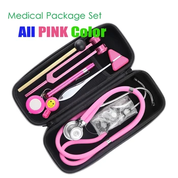 Roz Monitor de Sănătate, Depozitare Accesoriu Pachet Kit cu Medicul Stetoscop diapazon Reflex Ciocan LED Penlight Instrument