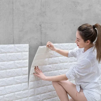 Decorare dormitor Auto-adeziv Tapet Model de Caramida Cameră Decor DIY Impermeabil Autocolante de Perete Clasic Spuma 70cmX1m 3D Acasă.