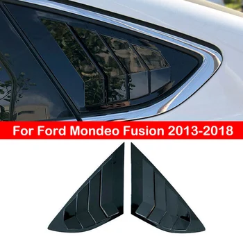 Pentru Ford Mondeo Sedan Fusion 2013-2018 Masina Reflector Spate Geam Lateral Obturator Capac Ornamental Autocolant de Aerisire Scoop ABS Fibra de Carbon Negru