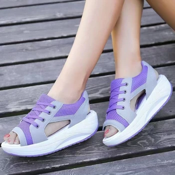 Sport femei Sandale de Vara, sandale Platforma Wedge Sandale pentru Femei Exterior Respirabil Ochiurilor Doamnelor Pantofi Casual Adidasi