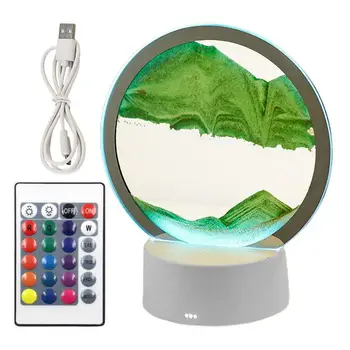 3D Art. Nisip Lichid de Mișcare 3D USB de Încărcare nisipuri Mișcătoare Decor Lampa Desktop Ornamente Mișcare Nisip Arta Lampa de Creatie Arta de Nisip Pentru Acasă