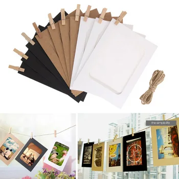 10BUC Ușor DIY Hârtie Foto Cadru Solid din Lemn de Culoare Durabil Decor Poza Titularului de Moda Populare Accesorii pentru Casa