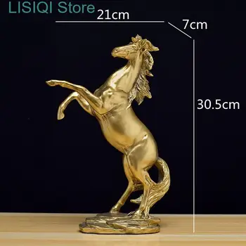 Nouă Simulare De Animale Golden Horse Animal Ambarcațiuni Sculptura Desktop Decor Meserii Statuie Figuri De Animale Decor Acasă