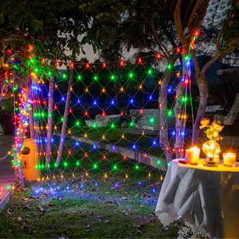8 Moduri de 110V/220V Super Bright LED-ul Net Plasă de Lumina Fereastră Perdea de Lumini Șir Grădină Copac Tufe de Vacanță Decor de Basm Garland