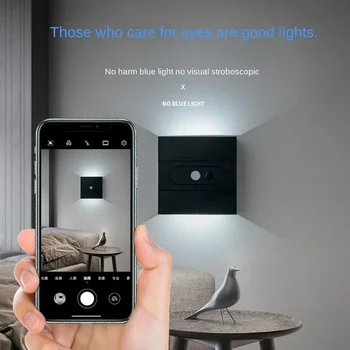 LED Reîncărcabilă de Perete de Lumină Senzor de Corpul Uman USB fără Fir Perete Lampă de Noapte pentru Noptiera Dormitor Coridor Lumini de Perete pentru Casa