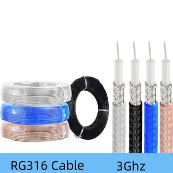 10m Maro negru alb albastru RG316 cablu Coaxial cu Pierderi mici Coadă 50Ohm Pentru Sertizare Conector