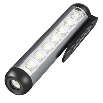 Rezistent la apa Lanterna USB Reîncărcabilă Lanterna + COB Margele Lampa Lanterna Cu Magnet Clip