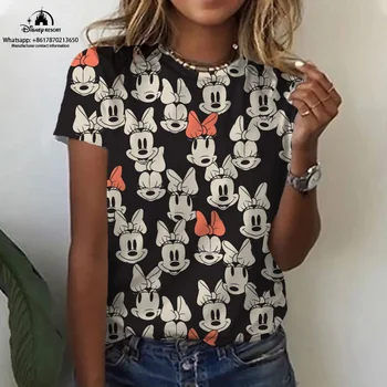 2023 Mickey si Minnie Anime Vara Disney Noi cu mânecă Scurtă T-shirt Femei de Moda Casual Gât Rotund Sexy Top Y2K 2023 Mickey si Minnie Anime Vara Disney Noi cu mânecă Scurtă T-shirt Femei de Moda Casual Gât Rotund Sexy Top Y2K 1