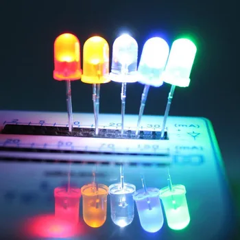 （1buc）100 de 3MM 5MM LED diode emițătoare de lumină, verde, rosu, albastru, galben, alb DIY combinație kit （1buc）100 de 3MM 5MM LED diode emițătoare de lumină, verde, rosu, albastru, galben, alb DIY combinație kit 2