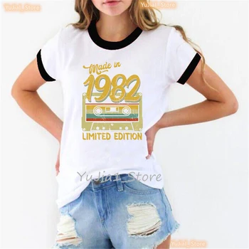 Făcut În 1982 Limited Edition Graphic Print T Shirt Femei Cadou Tricou Femme Harajuku Cămașă De Vară De Moda T-Shirt Femei Făcut În 1982 Limited Edition Graphic Print T Shirt Femei Cadou Tricou Femme Harajuku Cămașă De Vară De Moda T-Shirt Femei 3