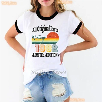 Făcut În 1982 Limited Edition Graphic Print T Shirt Femei Cadou Tricou Femme Harajuku Cămașă De Vară De Moda T-Shirt Femei Făcut În 1982 Limited Edition Graphic Print T Shirt Femei Cadou Tricou Femme Harajuku Cămașă De Vară De Moda T-Shirt Femei 4