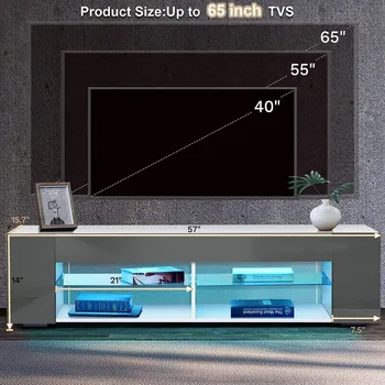 TV cabinet suport de 65 de inch cu lumini LED-uri, cu raft de sticla, partea ascunsă raft, mici consola TV, mass-media de masă TV cabinet suport de 65 de inch cu lumini LED-uri, cu raft de sticla, partea ascunsă raft, mici consola TV, mass-media de masă 4