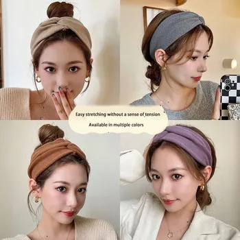 Stil coreean Cruce Largă Benzi pentru Femeie Solidă Hairband Elastic Moda Sport Yoga articole pentru acoperirea capului Fetelor Banda de Păr Accesorii de Par Stil coreean Cruce Largă Benzi pentru Femeie Solidă Hairband Elastic Moda Sport Yoga articole pentru acoperirea capului Fetelor Banda de Păr Accesorii de Par 5