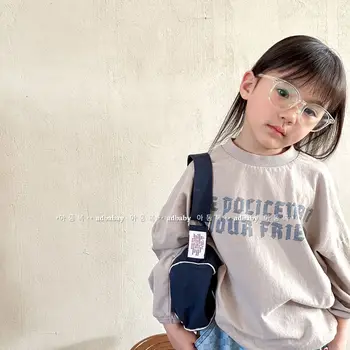 Imbracaminte Copii T Shirt 2023 Primăvară Copii, Haine Noi La Modă Stil Coreean Hanorac Baieti Fete Cu Mâneci Lungi Casual Simplu De Sus