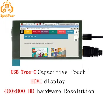 Raspberry Pi LCD 3.5 inch, touchscreen, 480×800 tactil capacitiv de 3,5 inch, HDMI, display touch screen pentru PI4 / 3B+ / Jetson Nano