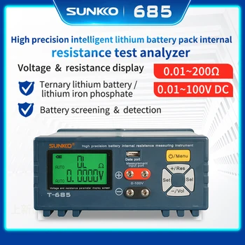 SUNKKO T685 de Înaltă Precizie Rezistența Internă Tester pentru 18650 Baterie Litiu Tensiune cu Rezistență Internă Tester Detector