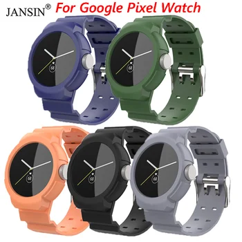 2in1 Caz+Curea Pentru Google Pixel Watch 2 1 Sport cu Bratara de Silicon Correa Cu Ecran Protector Cover Band Pentru Pixel Curea de Ceas