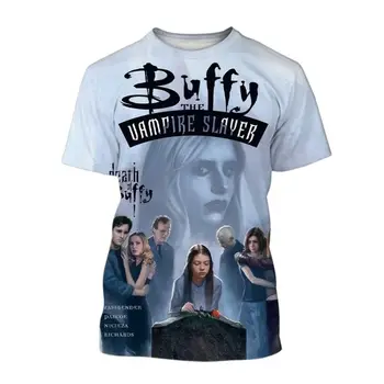 Groază Serialul de TELEVIZIUNE Buffy The Vampire Slayer 3D de Imprimare Barbati Casual Gât Rotund Hip-hop Amuzant Supradimensionate cu mânecă Scurtă T-shirt, Blaturi