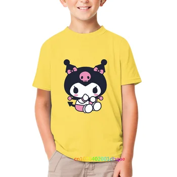Copii Moda Teuri Kawaii-s Kuromis tshrits de Vară Fată Băiat Haine Anime Desene animate Copii Pur Hello Kitty T-Shirt Casual Uzura 23-25