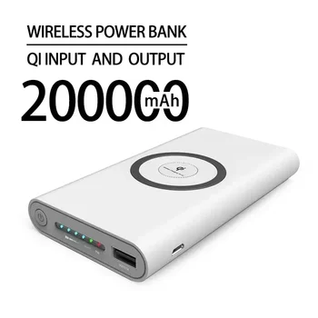 Transport gratuit 200000mAh Wireless Power Bank cu Două sensuri de Încărcare Rapidă Powerbank Încărcător Portabil Tip-c Baterie Externă pentru IPhone